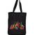 Igypsy ecofriendly digital print black cotton canvas casual tote bags