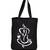 Igypsy ecofriendly digital print black cotton canvas casual tote bags