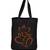 Igypsy ecofriendly digital print black cotton canvas casual tote bags