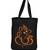 Igypsy ecofriendly digital print black cotton canvas casual tote bags