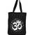 Igypsy ecofriendly digital print black cotton canvas casual tote bags