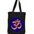 Igypsy ecofriendly digital print black cotton canvas casual tote bags