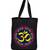 Igypsy ecofriendly digital print black cotton canvas casual tote bags