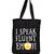 Igypsy ecofriendly digital print black cotton canvas casual tote bags