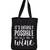 Igypsy ecofriendly digital print black cotton canvas casual tote bags