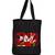 Igypsy ecofriendly digital print black cotton canvas casual tote bags