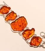 Baltic amber gemstone 925 silver jewelry bracelet 7-8"