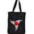 Igypsy ecofriendly digital print black cotton canvas casual tote bags