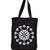 Igypsy ecofriendly digital print black cotton canvas casual tote bags