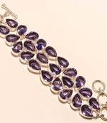 Iolite gemstone 925 silver jewelry bracelet 7-8"