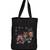 Igypsy ecofriendly digital print black cotton canvas casual tote bags
