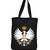 Igypsy ecofriendly digital print black cotton canvas casual tote bags