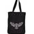 Igypsy ecofriendly digital print black cotton canvas casual tote bags