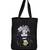 Igypsy ecofriendly digital print black cotton canvas casual tote bags