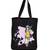 Igypsy ecofriendly digital print black cotton canvas casual tote bags