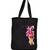 Igypsy ecofriendly digital print black cotton canvas casual tote bags