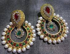 Multi color polki earrings 1