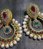 Multi color polki earrings