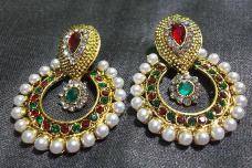 Multi color polki earrings 2
