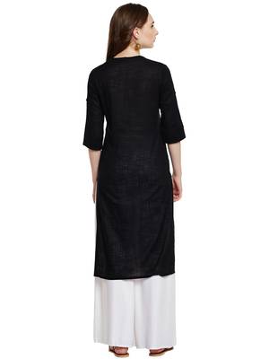 Black plain cotton cotton-kurtis 3