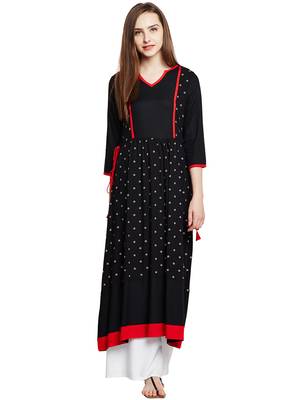 Black printed viscose ethnic-kurtis 1