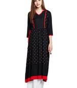 Black printed viscose ethnic-kurtis