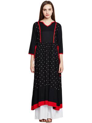 Black printed viscose ethnic-kurtis 2