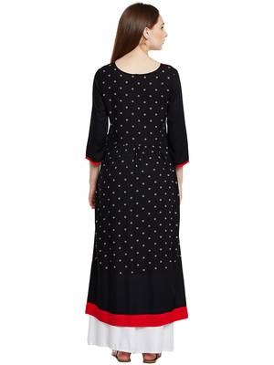 Black printed viscose ethnic-kurtis 3