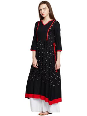 Black printed viscose ethnic-kurtis 4