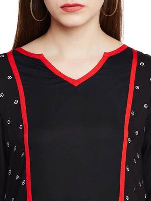 Black printed viscose ethnic-kurtis 5