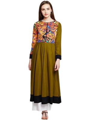 Multicolor printed viscose long-kurtis 2