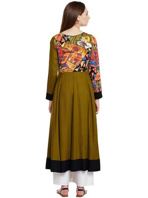 Multicolor printed viscose long-kurtis 3