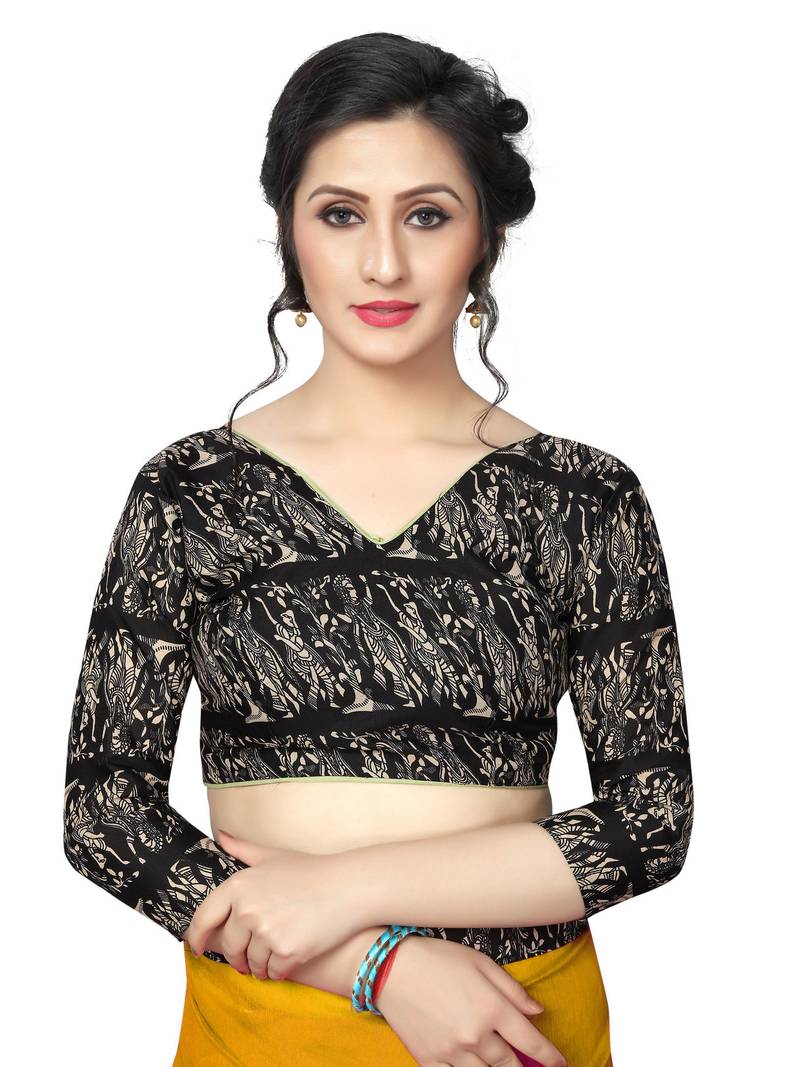 Yellow woven chanderi cotton saree with blouse