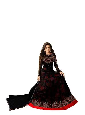 Black embroidered georgette salwar 1