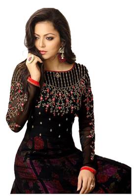 Black embroidered georgette salwar 2