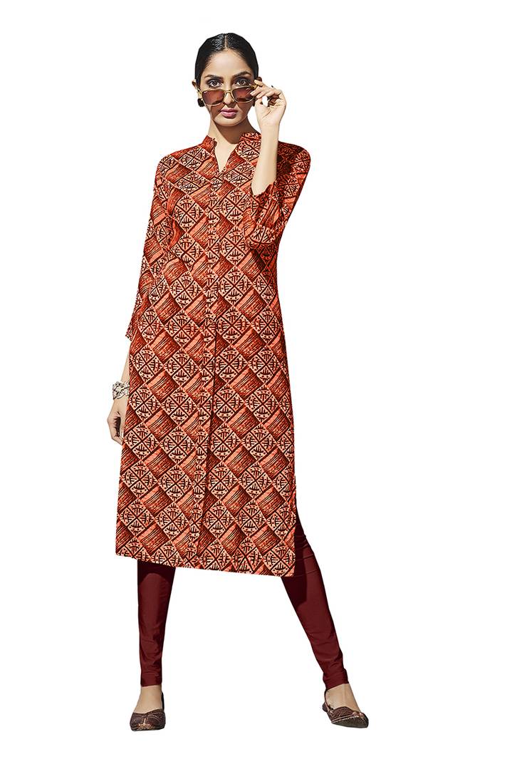Multicolor printed cotton cotton-kurtis