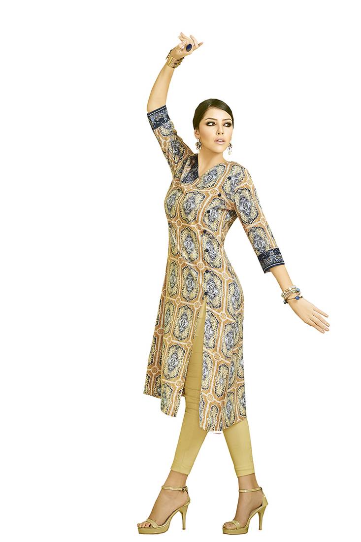 Multicolor printed cotton cotton-kurtis