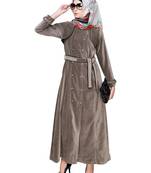 Modest Forever Grey Botton Down Coat Abaya