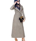 Modest Forever Cream & Brown Jacket Abaya