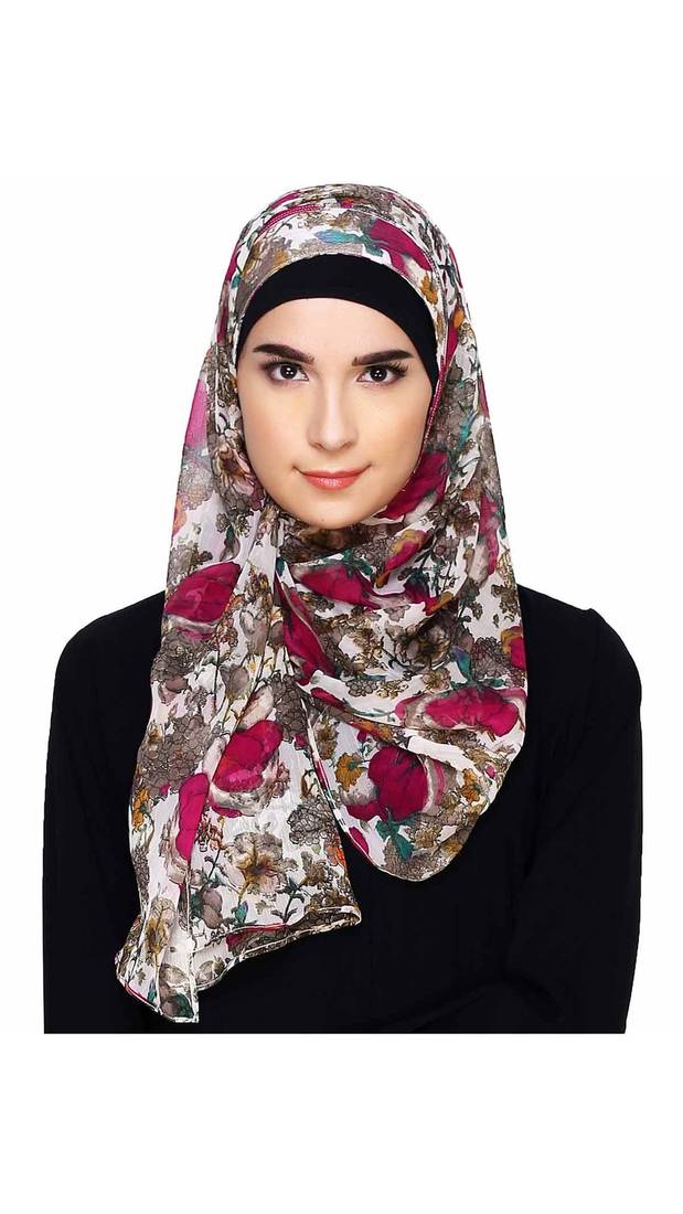 Multi Color Floral Print Instant Hijab
