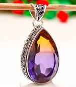 Ametrine  vintage gemstone 925 silver jewelry pendant 2.22"