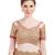 Indian women meganta designer patch and moti and floral design Raw Silk saree with blouse