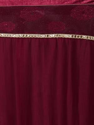 Indian women Maroon Designer Saree with Heavy Work Raw Silk saree with blouse 4