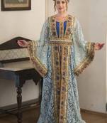 Aqua Blue Arabic Style Moroccan Dress