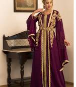 Violet Jacket Style Moroccan Wedding Kaftan