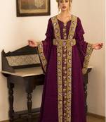 Violet Full Sleeve Moroccan Style Handmade Dress