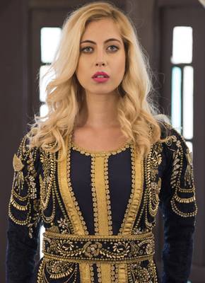 Dark Blue Party Wear Style Moroccon Kaftan 3