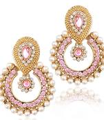 Pearl ethnic light baby pink India Pakistan tradition Bollywood jewelry earring