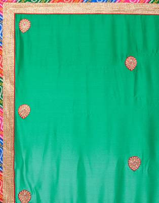 Indian women Green Designer Saree with Heavy Work Raw Silk saree with blouse 5