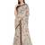 Off white printed georgette saree with blouse
